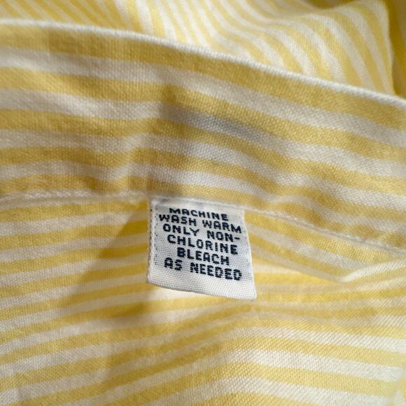 Vintage Ralph Lauren Big Shirt Yellow Stripe Cotton Button Down L - Picture 6 of 12